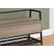 Monarch Specialties Bench, Entryway, Hallway, Storage, 42" Rectangular, Metal, Laminate, Brown, Black, Contemporary I 4501 - alternate 4